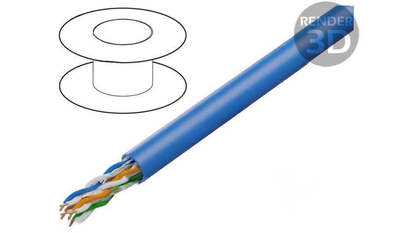 Przewód U/UTP 4x2x24AWG CCA PVC niebieski 305m LCU5-10CC-0305-B