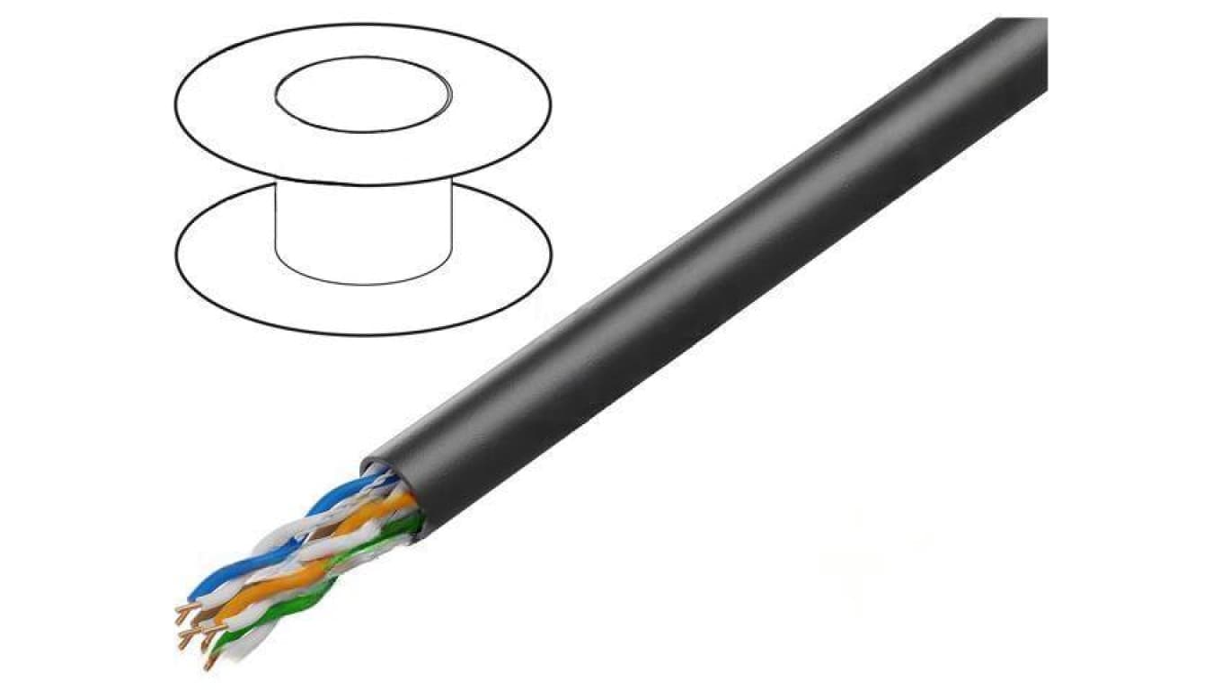Przewód U/UTP 4x2x24AWG CCA PVC czarny 305m LCU5-10CC-0305-BK