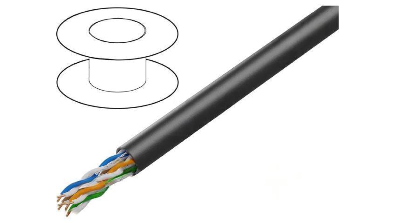 Przewód U/UTP 4x2x24AWG CCA PVC czarny 305m LCU5-10CC-0305-BK