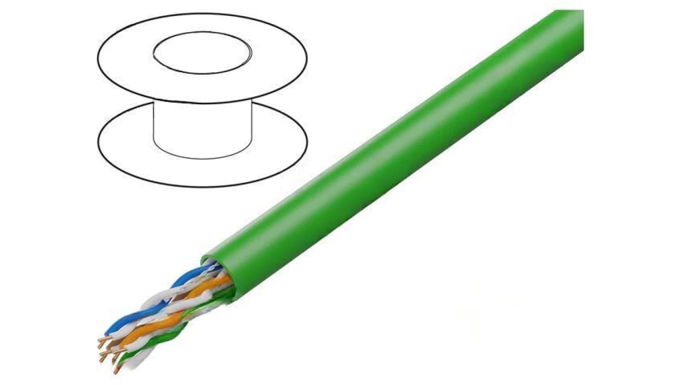Przewód U/UTP 4x2x24AWG CCA PVC zielony 305m LCU5-10CC-0305-G