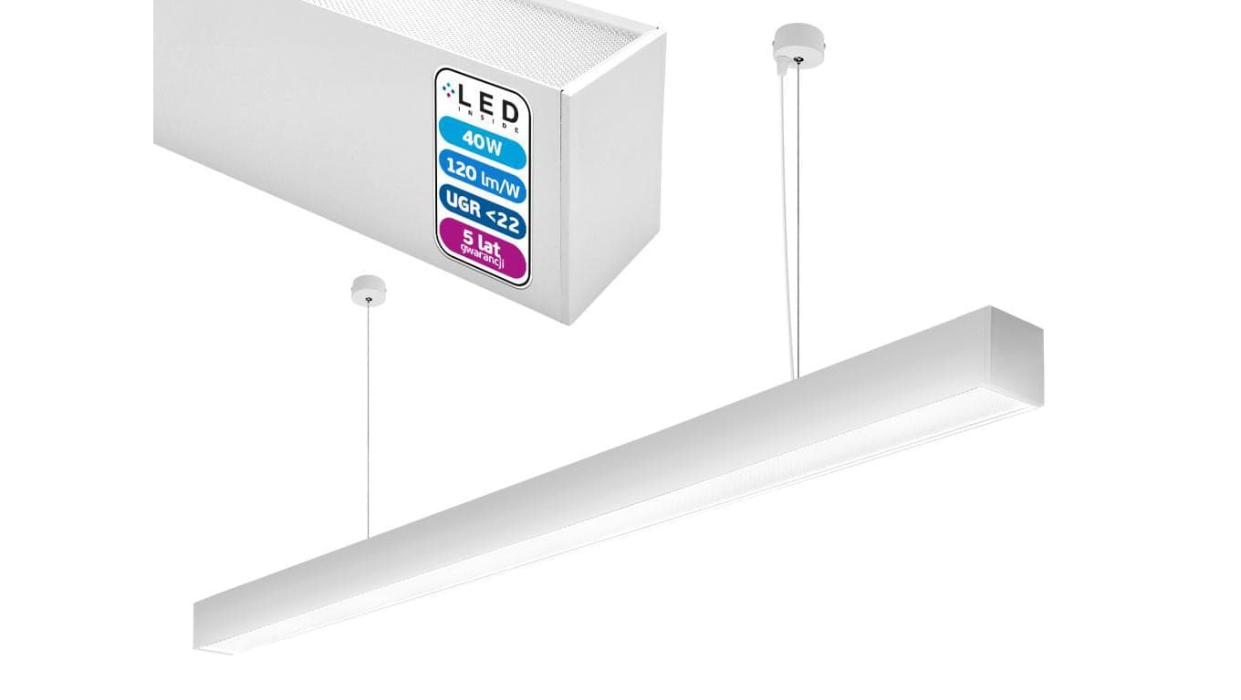Lampa wisząca Schedar HL 40W 150cm 4000K Biała