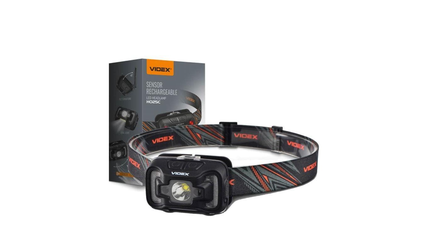 Latarka Czołowa LED Akumulatorowa Czujnik Dotykowy 5W + COB 310lm 5000K H025C VIDEX