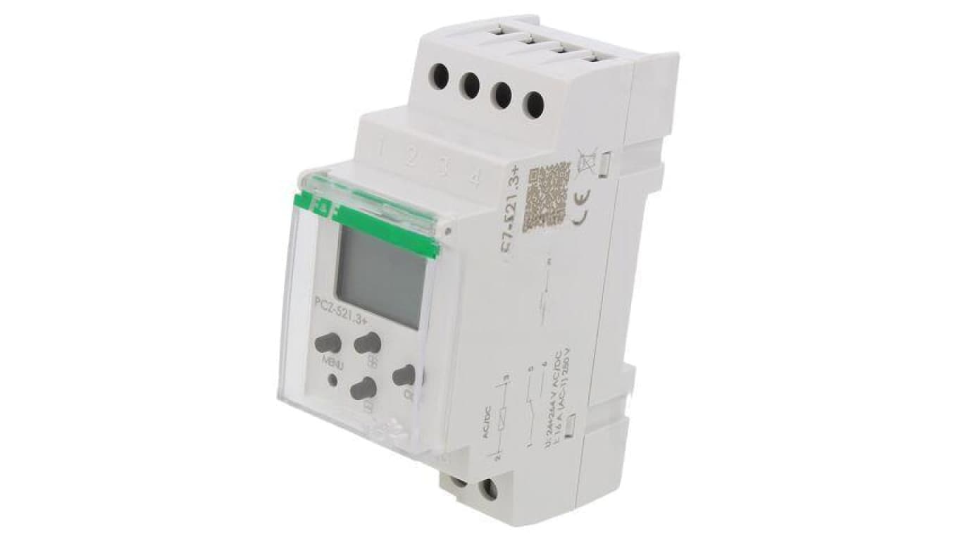 Moduł automatyki programator czasowy, zaciski śrubowe, 250VAC / 16A, IP20, -20...50C, PCZ-521.4-PLUS