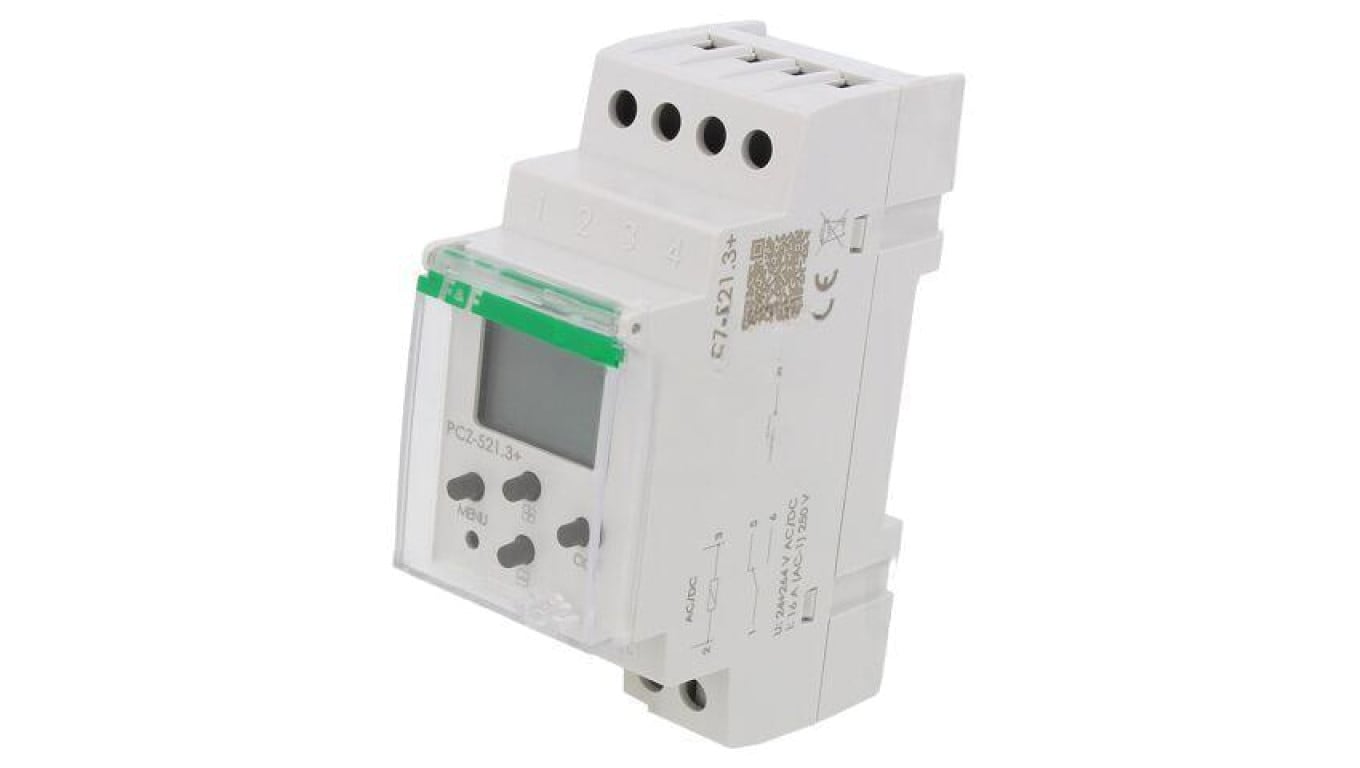 Moduł automatyki programator czasowy, zaciski śrubowe, 250VAC / 16A, IP20, -20...50C, PCZ-521.4-PLUS