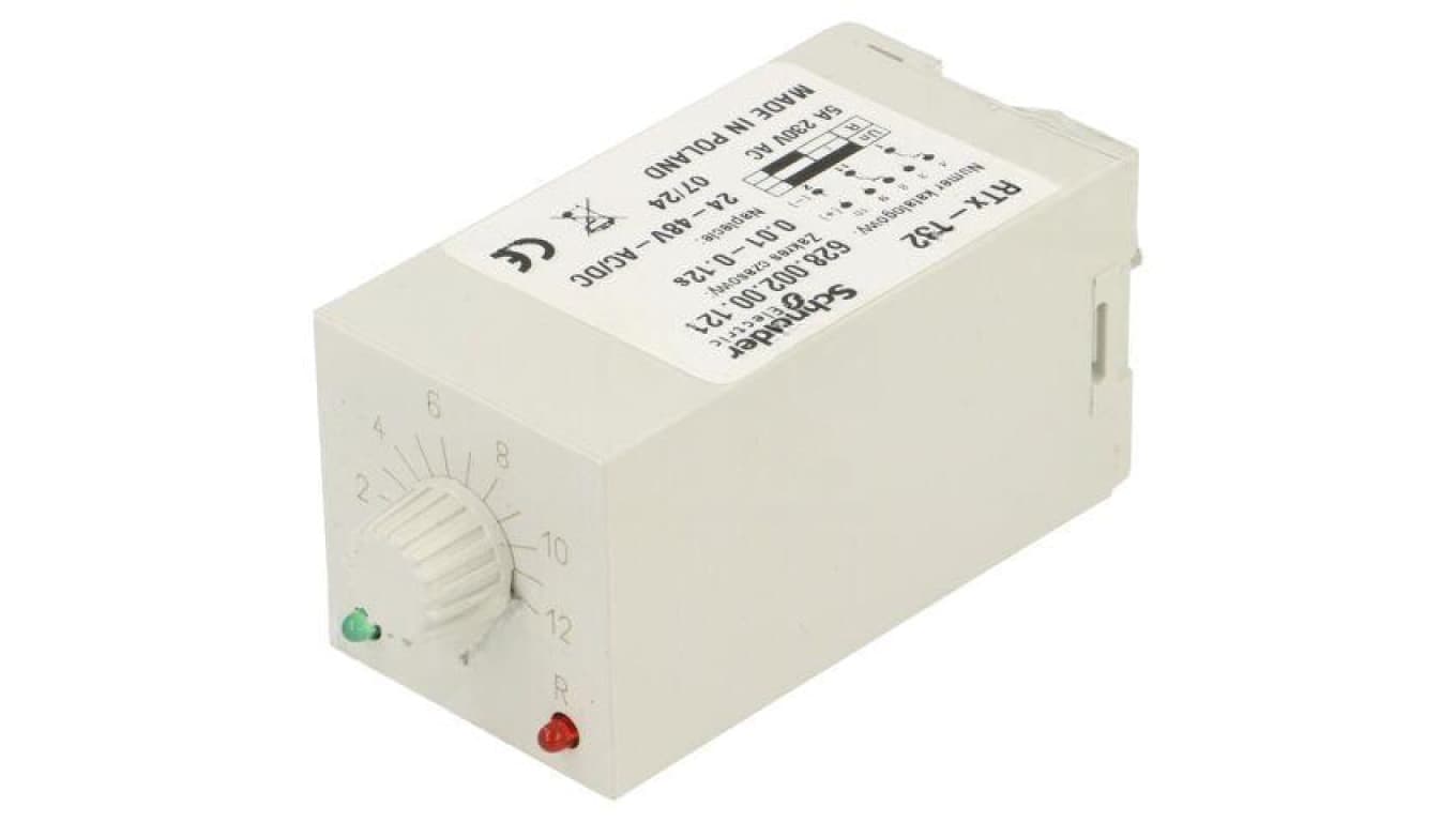 Moduł automatyki przekaźnik czasowy, na panel, na szynę DIN, podstawka, PIN: 11, gniazdo okrągłe, IP40, RTX-132 24/48 0,12SEK