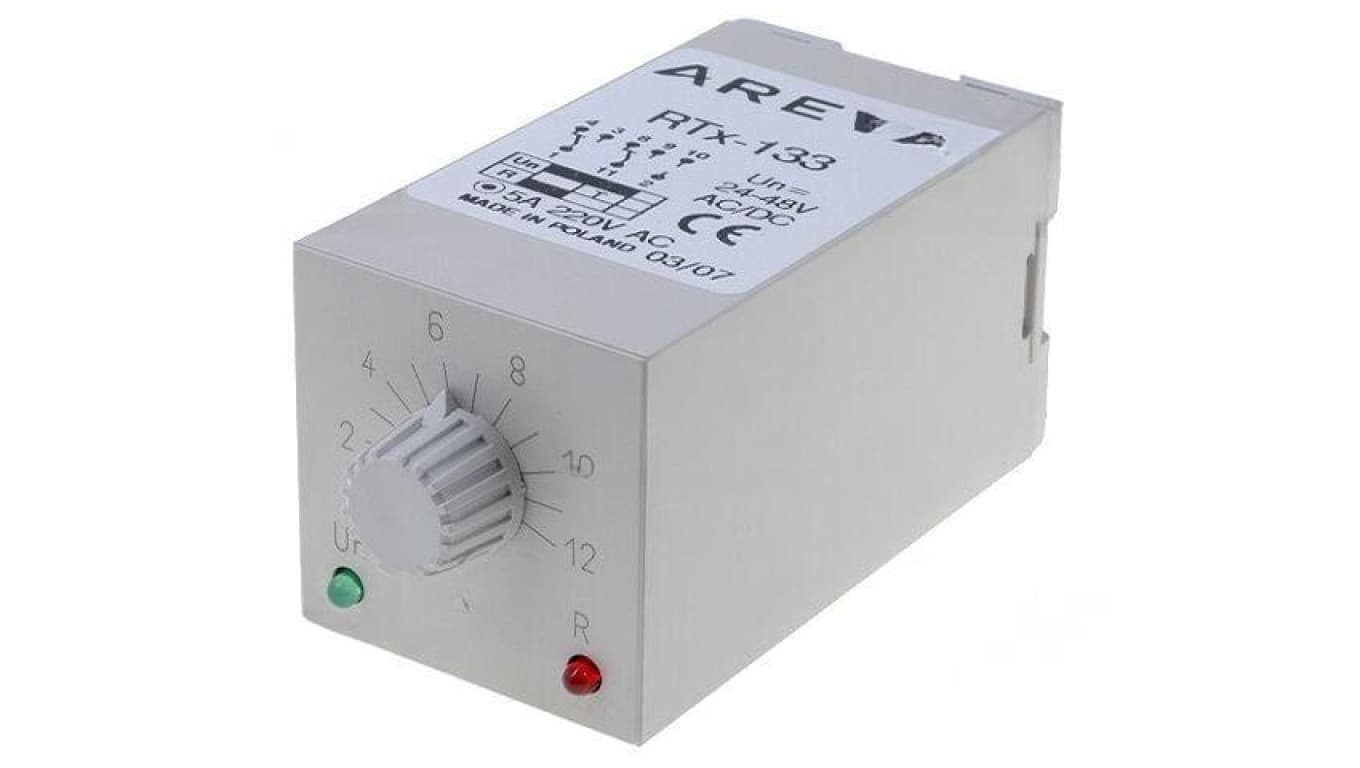 Moduł automatyki przekaźnik czasowy, na panel, na szynę DIN, podstawka, PIN: 11, gniazdo okrągłe, IP40, RTX-133 24/48 12SEK