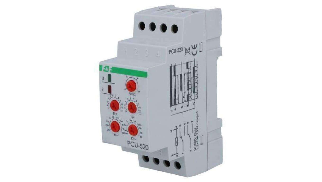 Moduł automatyki przekaźnik czasowy, zaciski śrubowe, 250VAC / 10A, IP20, -25...50C, PCU-520-230V