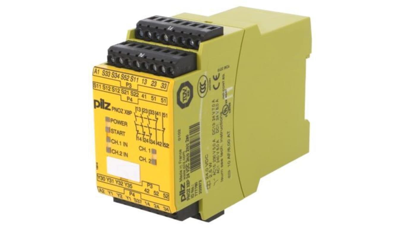 Moduł: przekaźnik bezpieczeństwa, Uzas: 24VDC, Input: 3, Output: 5, IP40 777760