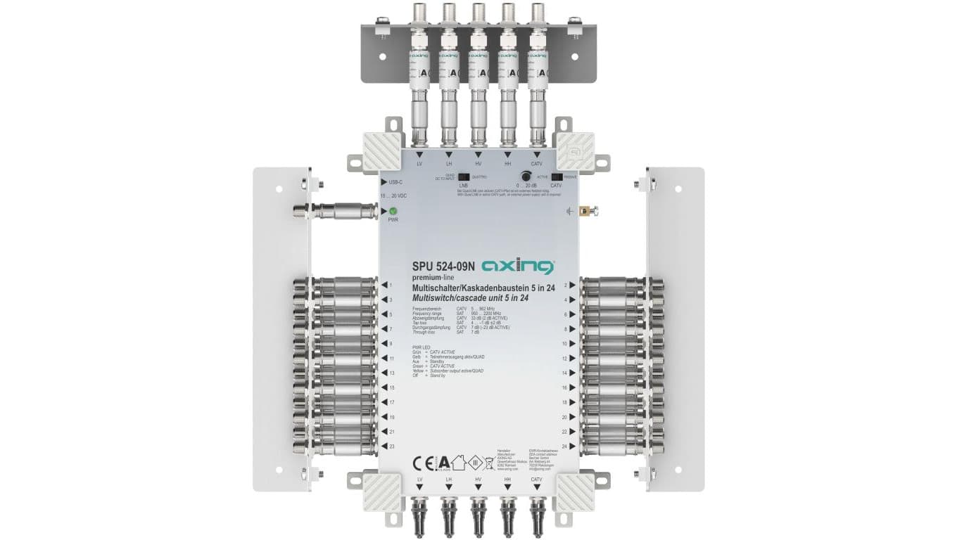 Multiswitch Axing 5/24 SPU 524-09N kaskadowy 4×SAT (1xLNB Quattro) 1 × naziemna