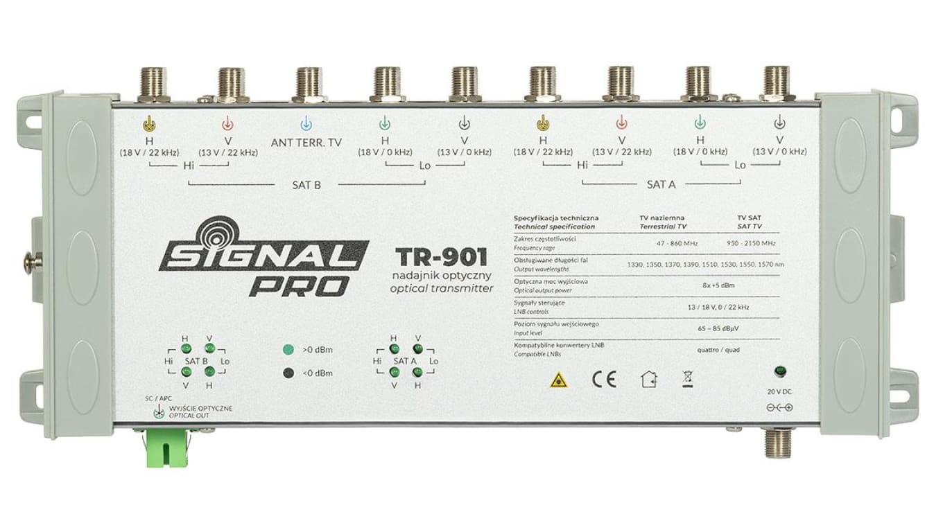 Nadajnik optyczny TR-901 (8x SAT IF+Terr) SIGNAL PROfessional