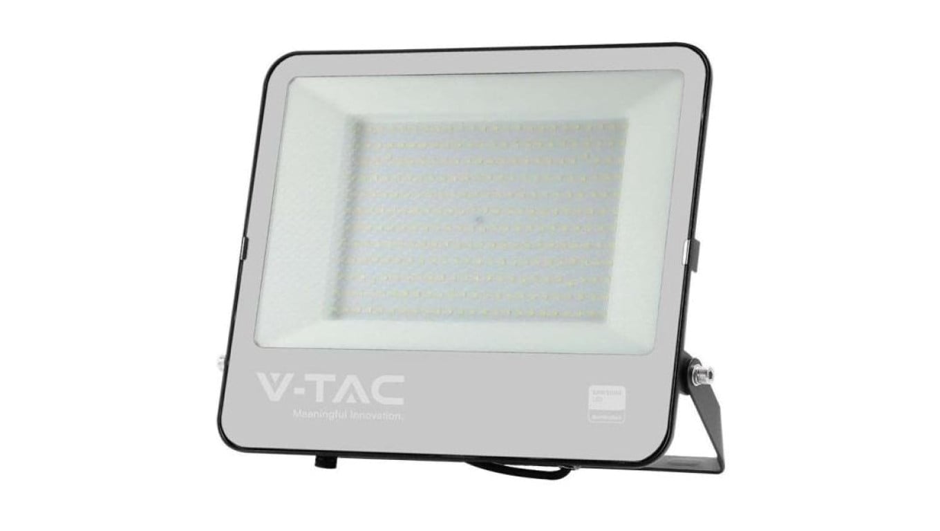 Naświetlacz, projektor LED SMD 200W 22960lm 6500K IP65 czarna barwa CW biała zimna, przewód 1m V-TAC SAMSUNG VT-44201