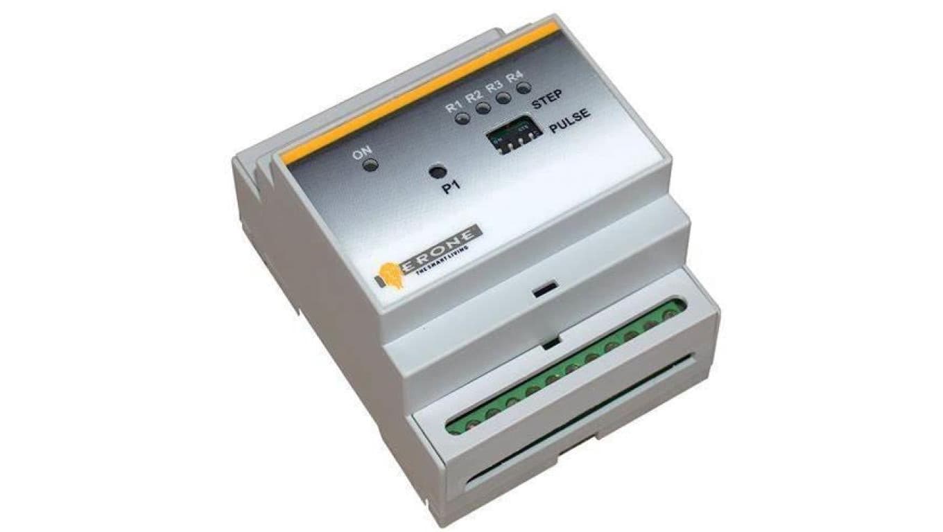 Odbiornik 4 przekaźnikowy (16A 230V) DIN 433,92 MHz, 12/24V ac/dc