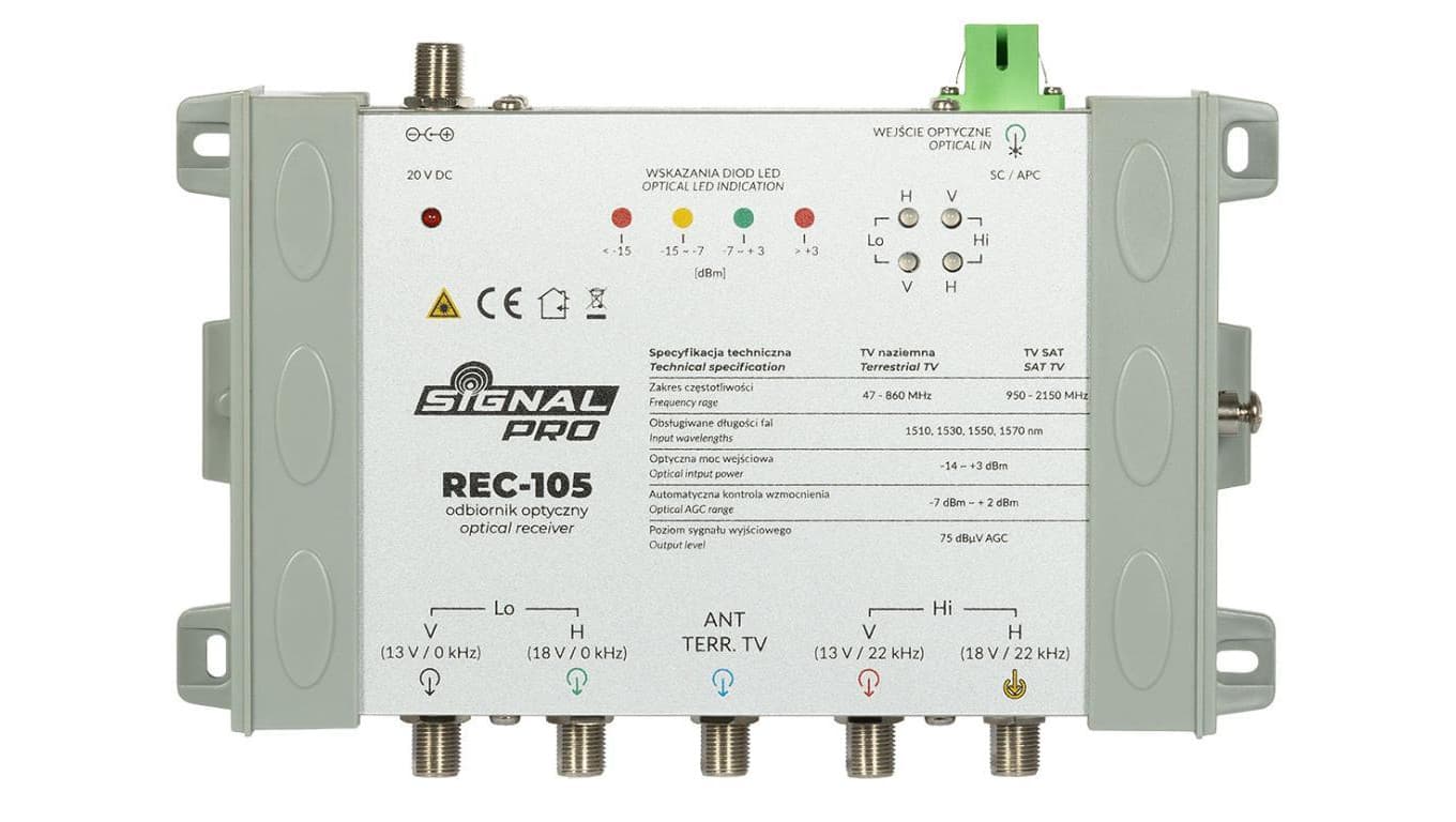 Odbiornik optyczny QUATRO REC-105 (4x SAT IF+Terr) SIGNAL PROfessional
