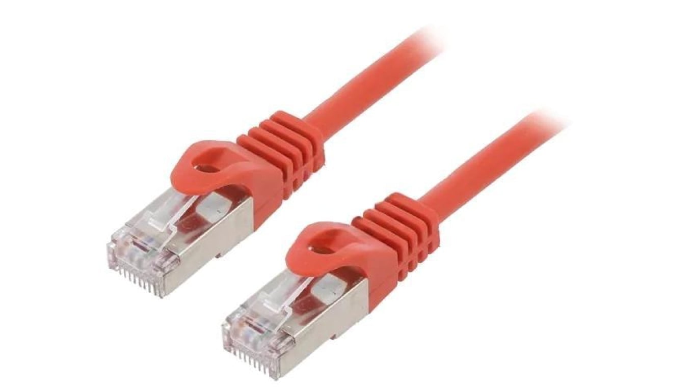 Patch cord F/UTP, Cat 6, RJ45 wtyk z obu stron, linka, CCA, 0,5m, PVC, czerwony PP6-0.5M/R