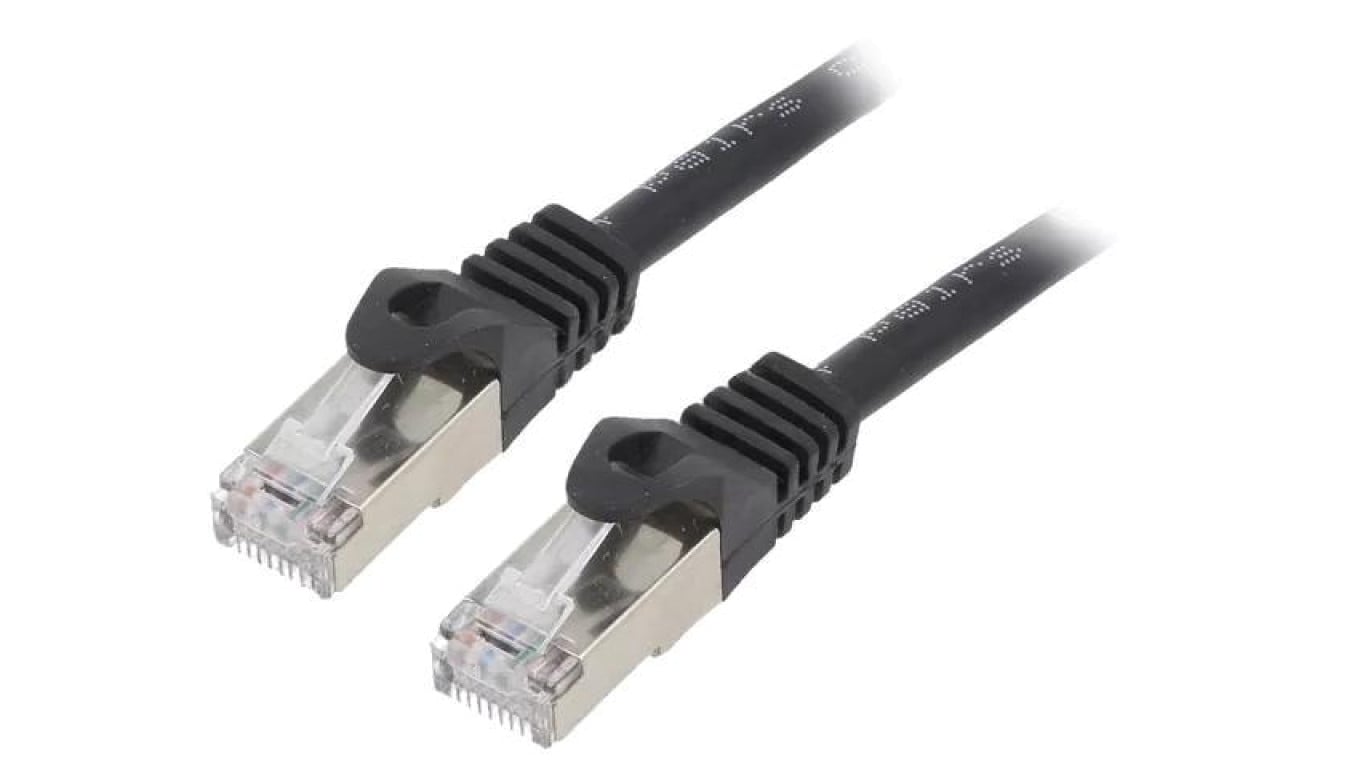 Patch cord F/UTP, Cat 6, RJ45 wtyk z obu stron, linka, CCA, 3m, PVC, czarny PP6-3M/BK
