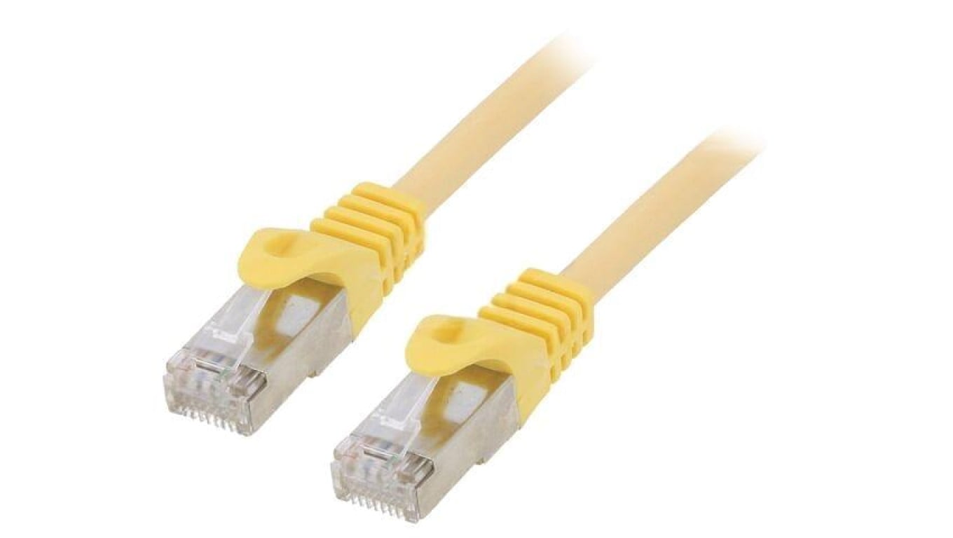 Patch cord S/FTP, Cat 6a, RJ45 wtyk z obu stron, linka, Cu, 0,25m PP6A-LSZHCU-Y-0.25M