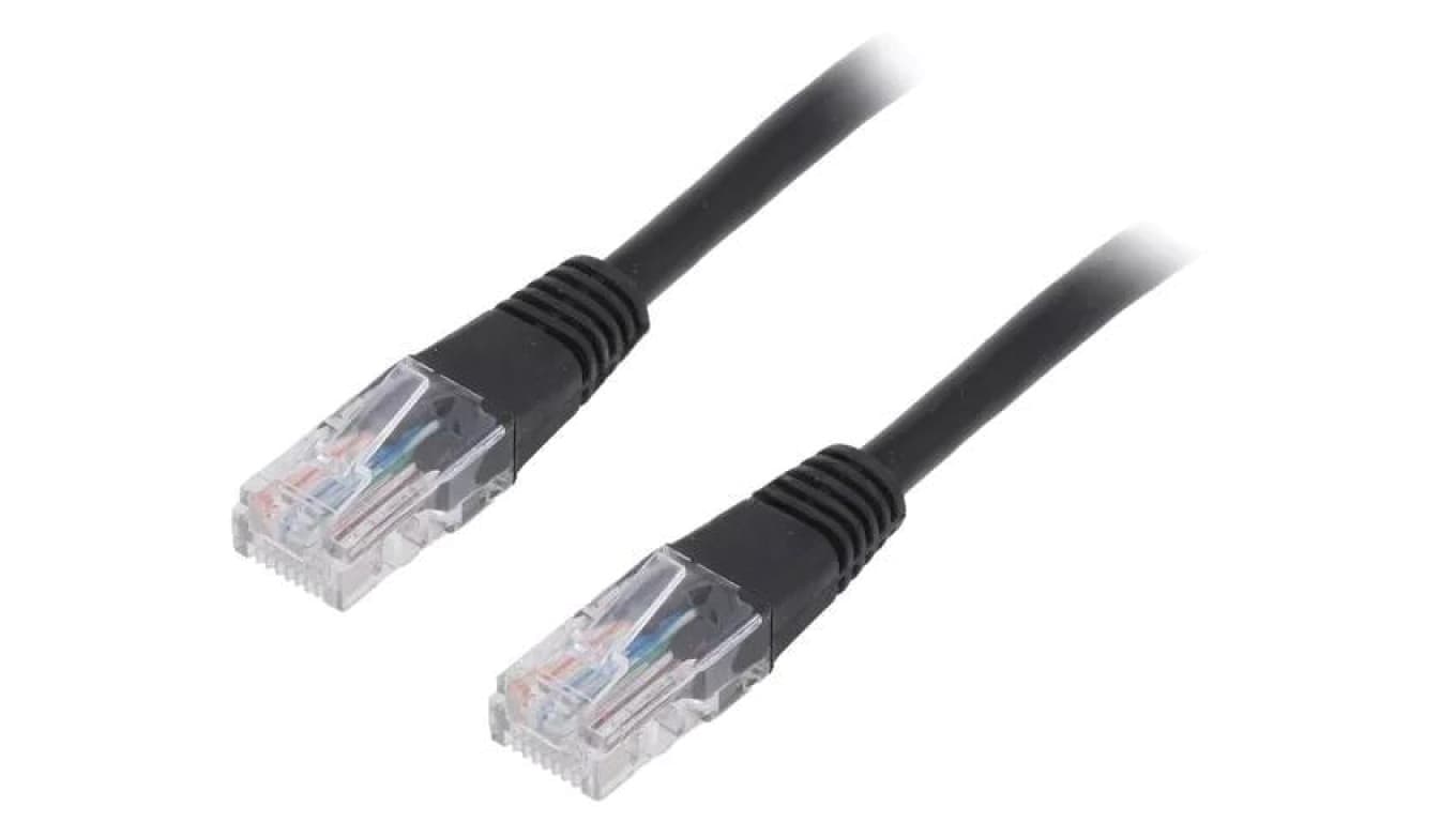Patch cord U/UTP, Cat 5e, RJ45 wtyk z obu stron, linka, CCA, 5m PP12-5M/BK