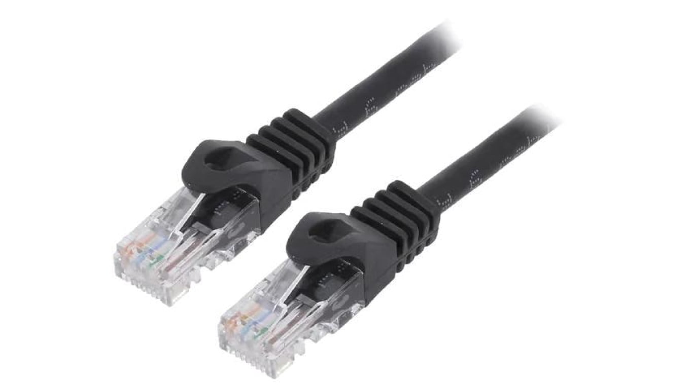 Patch cord U/UTP, Cat 6, wtyk RJ45 z obu stron, linka, CCA, 5m PP6U-5M/BK