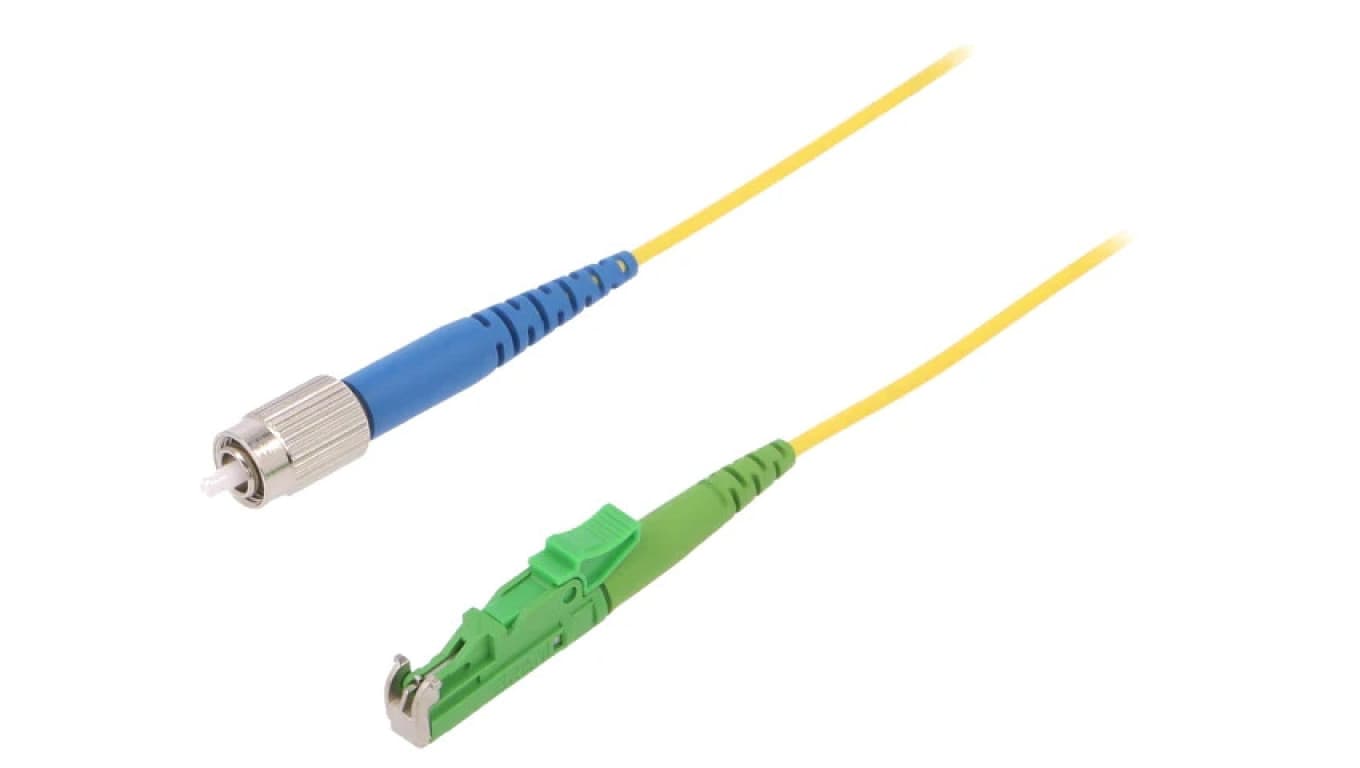 Patch cord światłowodowy E2/APC,FC/UPC 5m Światłowód: 9/125um G-E2A-FC-S-005.0-SX-D-18-Y