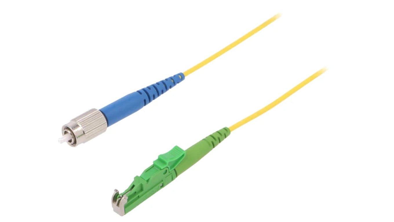 Patch cord światłowodowy E2/APC,FC/UPC 5m Światłowód: 9/125um G-E2A-FC-S-005.0-SX-D-18-Y