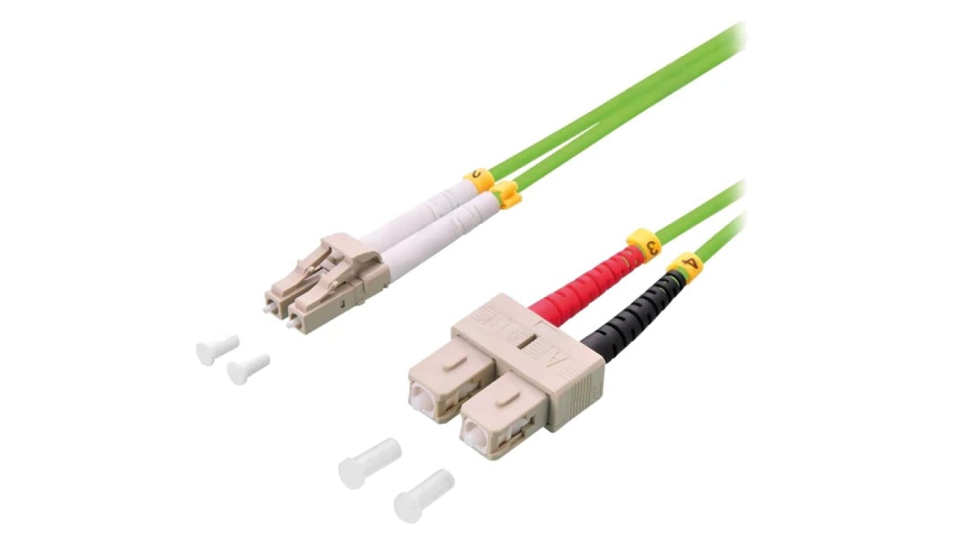 Patch cord światłowodowy OM5 LC/UPC,SC/UPC 7,5m LSZH zielony FP5LS07
