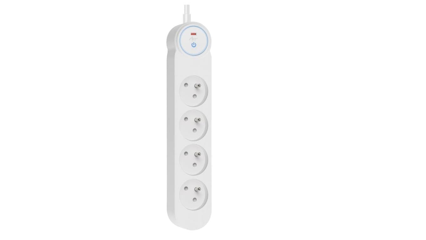 Przedłużacz ART wyłącznik-zabezpieczenie przeciążeniowe-4 gniazda-biały-3m-10A-3x1,0mm2