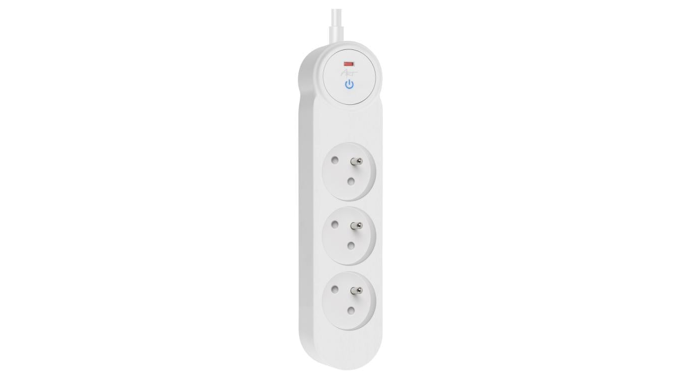 Przedłużacz ART z wyłącznikiem-3 gniazda-biały-3m-16A-3x1,5mm2