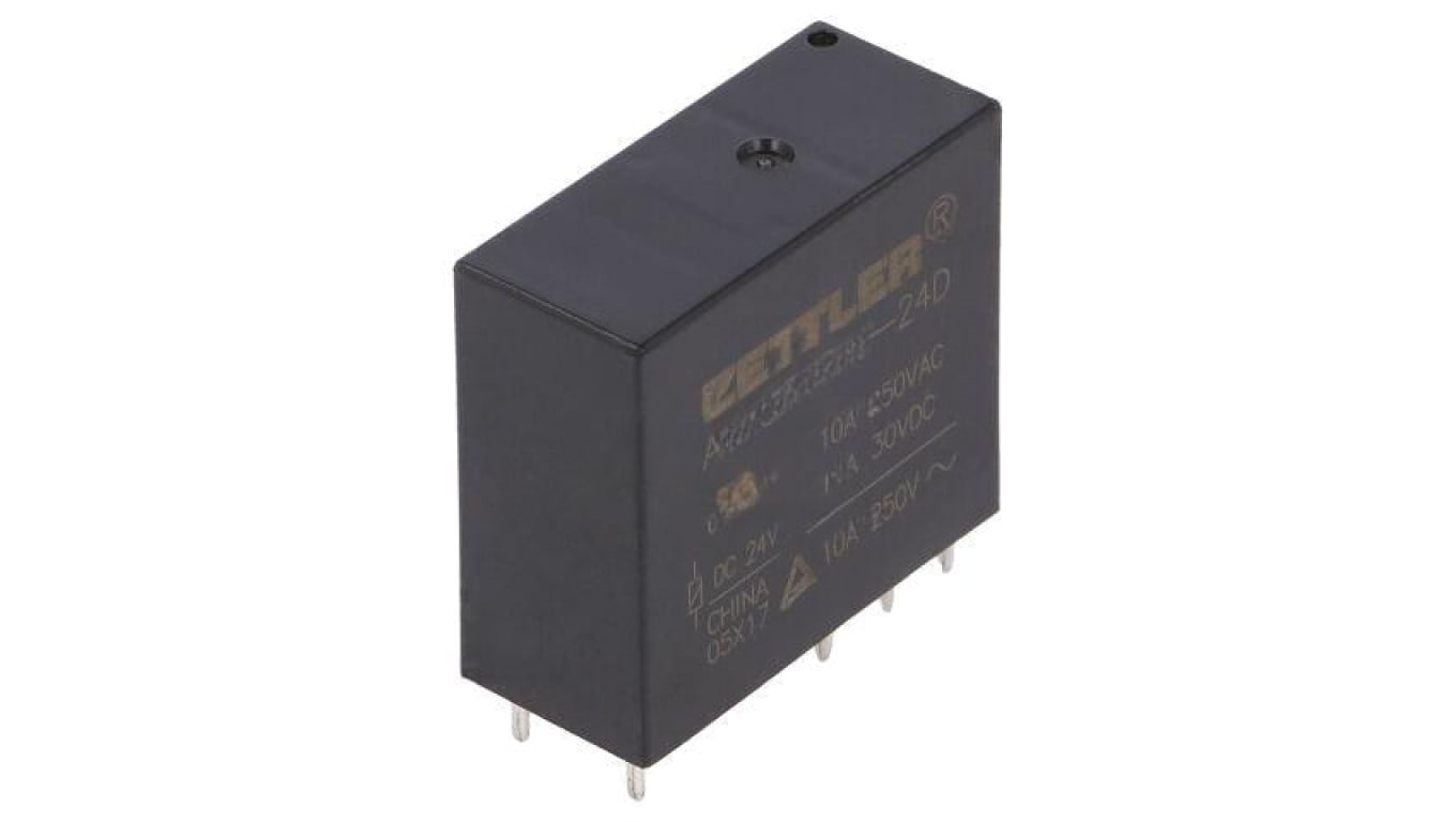 Przekaźnik elektromagnetyczny, DPDT, Ucewki: 24VDC, Iwyj: 12A, na PCB AZ733-2CB-24D