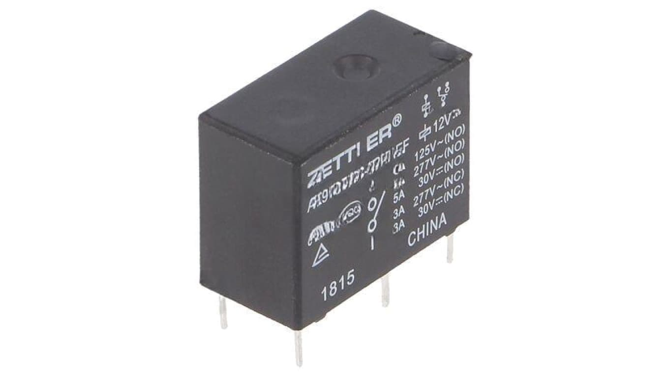 Przekaźnik elektromagnetyczny, SPDT, Ucewki: 12VDC, Iwyj: 10A, na PCB AZ9405-1C-12DSEF