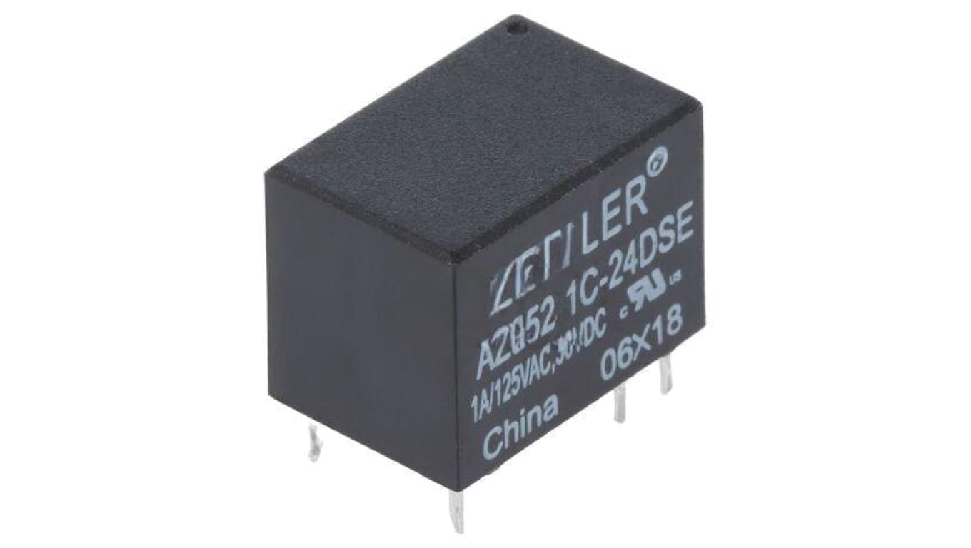 Przekaźnik elektromagnetyczny, SPDT, Ucewki: 24VDC, Iwyj: 1A, na PCB AZ952-1C-24DSE