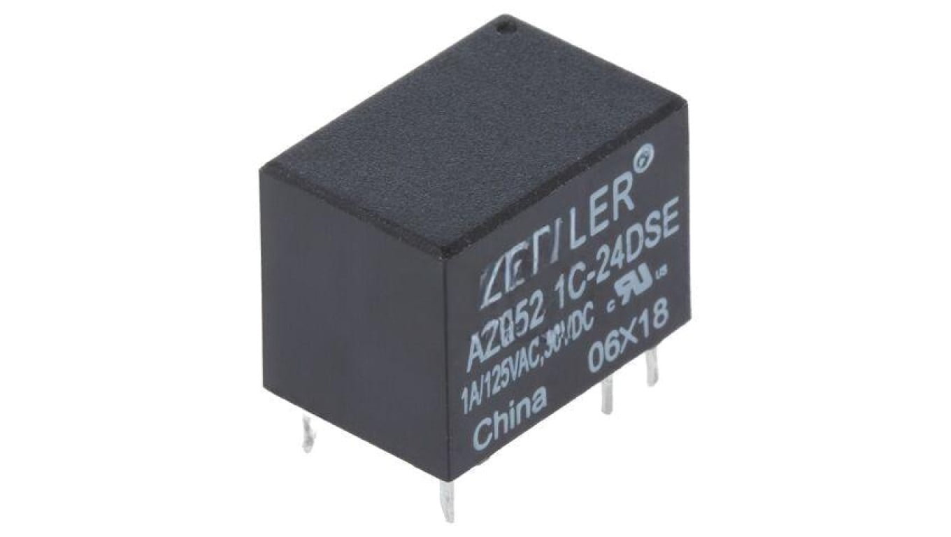 Przekaźnik elektromagnetyczny, SPDT, Ucewki: 24VDC, Iwyj: 1A, na PCB AZ952-1C-24DSE