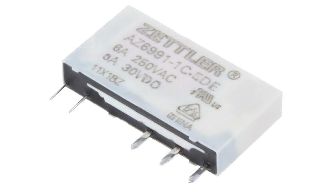 Przekaźnik elektromagnetyczny, SPDT, Ucewki: 5VDC, Iwyj: 8A, na PCB AZ6991-1C-5DE