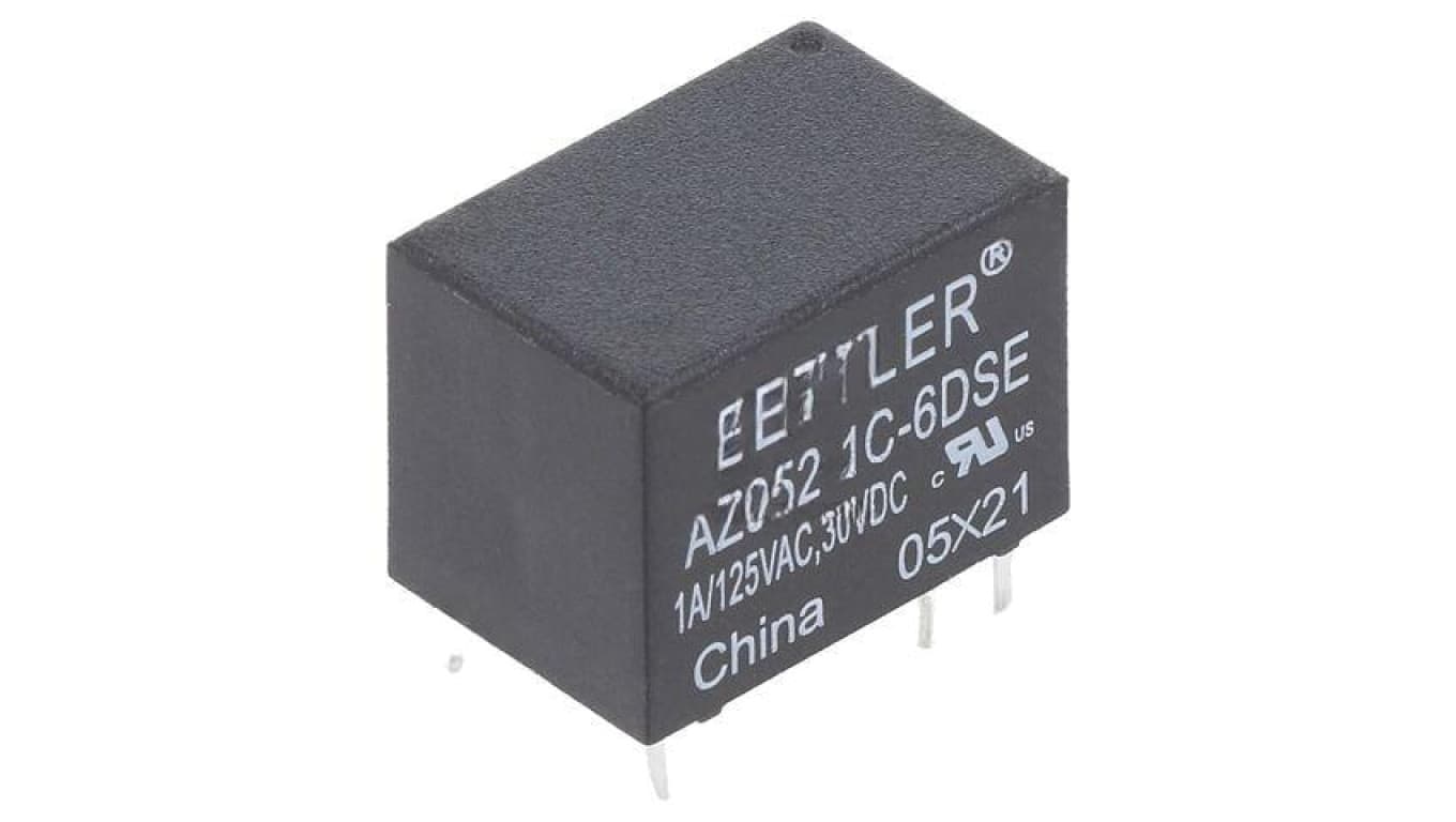 Przekaźnik elektromagnetyczny, SPDT, Ucewki: 6VDC, Iwyj: 1A, na PCB AZ952-1C-6DSE