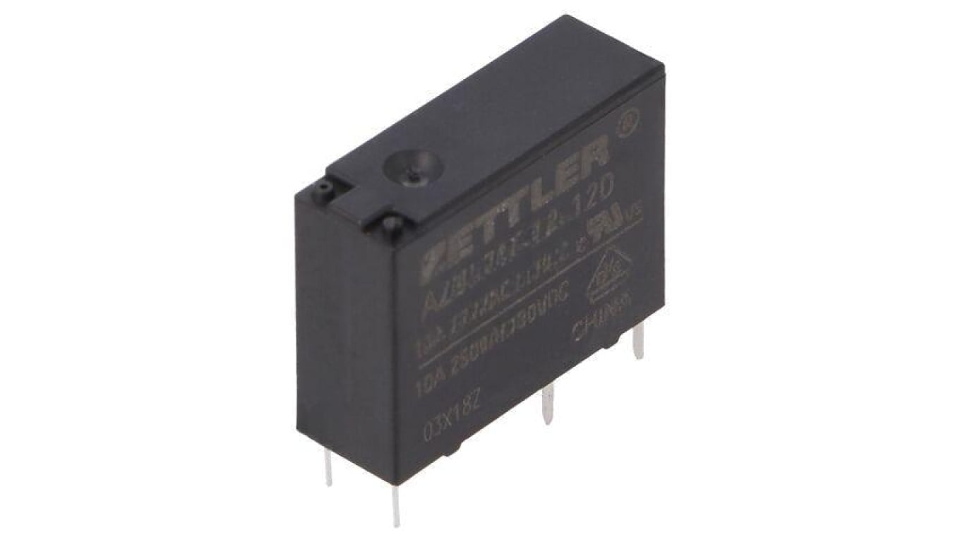 Przekaźnik elektromagnetyczny, SPST-NO, Ucewki: 12VDC, Iwyj: 10A, na PCB AZ9371T-1A-12D