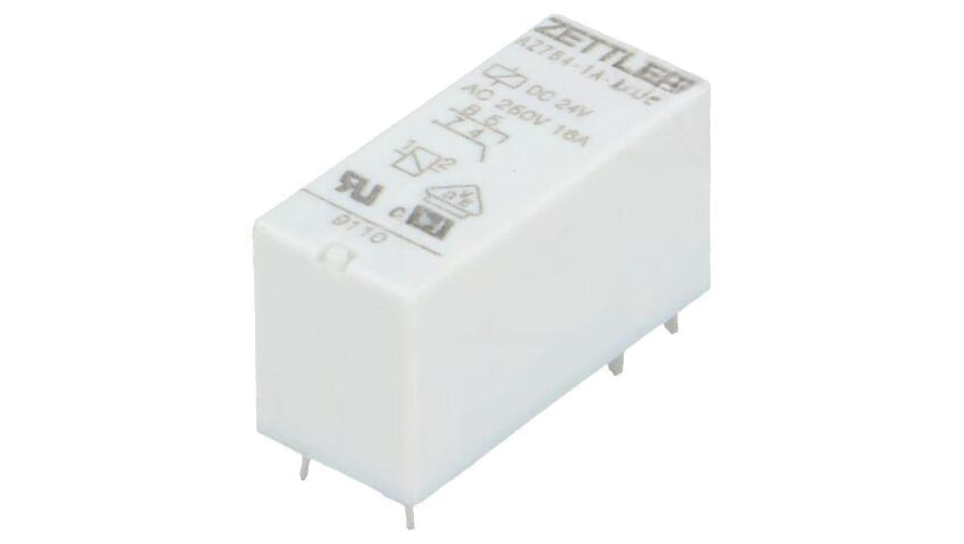 Przekaźnik elektromagnetyczny, SPST-NO, Ucewki: 24VDC, Iwyj: 16A, na PCB AZ764-1A-24DE