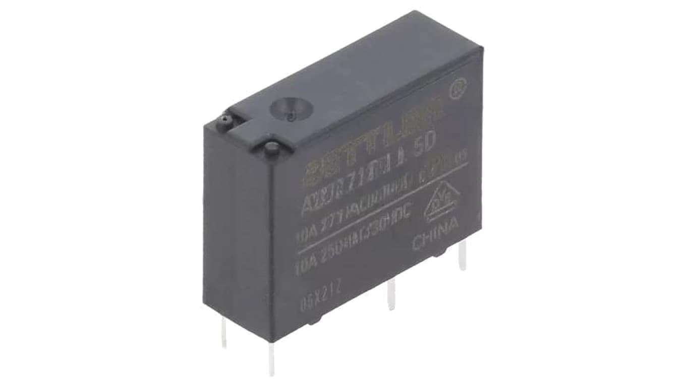 Przekaźnik elektromagnetyczny, SPST-NO, Ucewki: 5VDC, Iwyj: 10A, na PCB AZ9371T-1A-5D