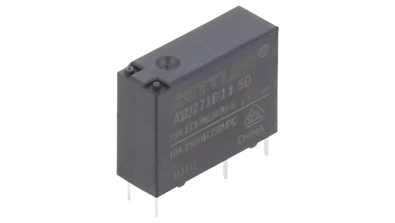 Przekaźnik elektromagnetyczny, SPST-NO, Ucewki: 5VDC, Iwyj: 10A, na PCB AZ9371T-1A-5D