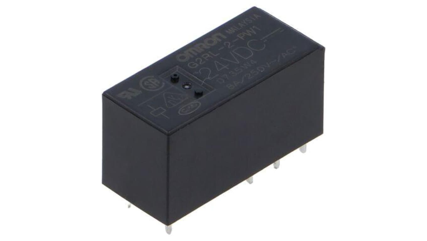 Przekaźnik elektromagnetyczny, miniaturowy, z konfiguracją styków DPDT, max. 300VDC, max. 440VAC, G2RL-2-PW1-DC24