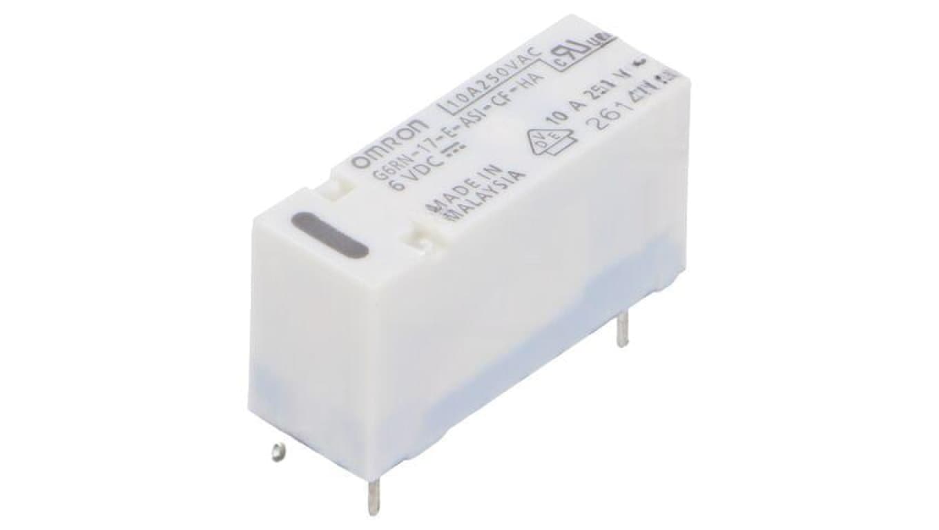 Przekaźnik elektromagnetyczny, miniaturowy, z konfiguracją styków SPDT, max. 30VDC, max. 250VAC, G6RN-17-E-ASI-CF-HA DC6