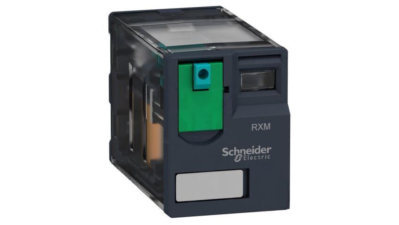 Przekaźnik elektromagnetyczny, przemysłowy, podstawka, z konfiguracją styków DPDT, max. 28V DC,max. 250V AC, RXM2AB1JD