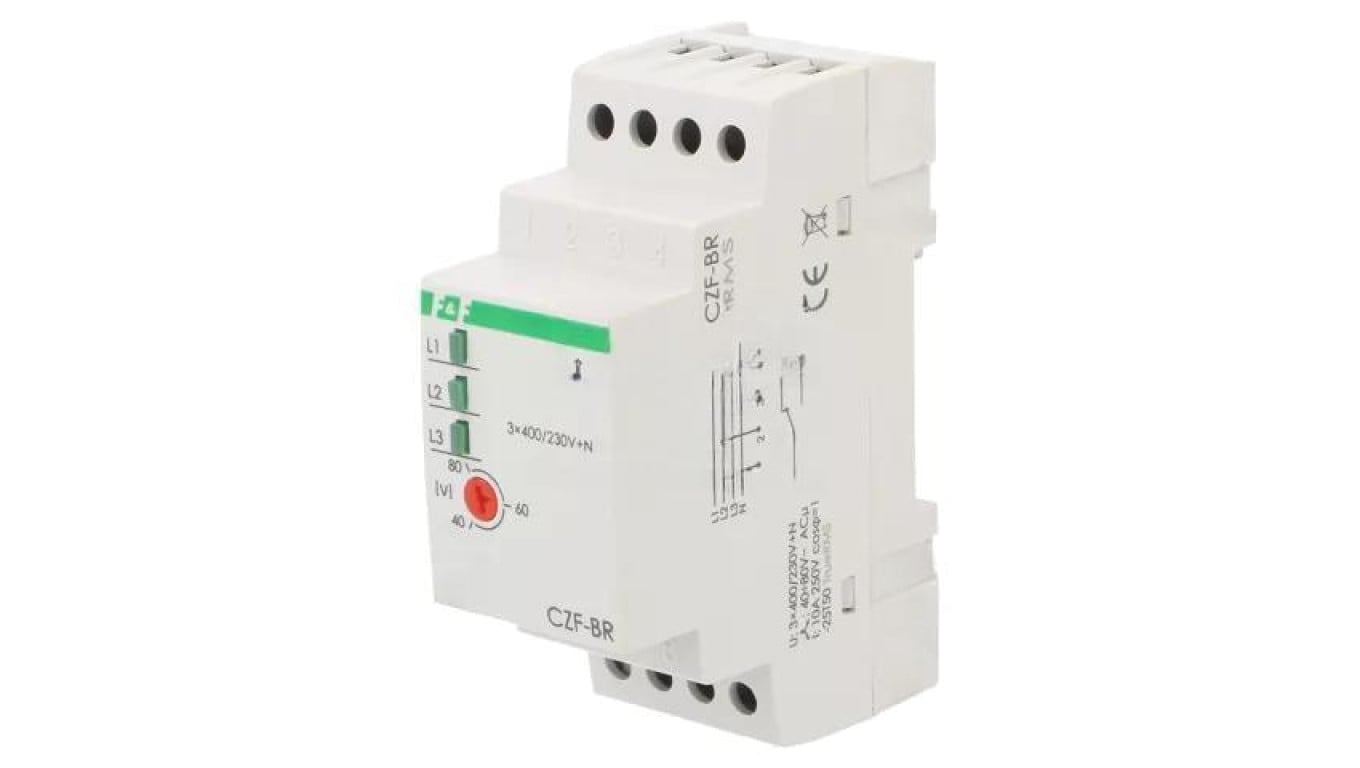 Przekaźnik nadzorczy napięcia, SPDT, 3 x 400VAC, 250VAC / 16A, IP20, -25...40C, CZF-BR-TRMS