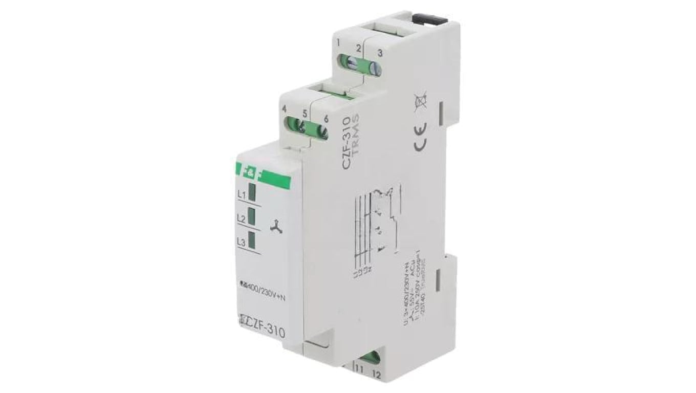 Przekaźnik nadzorczy napięcia, SPDT, 3 x 400VAC, 250VAC / 8A, IP20, -25...40C, CZF-310-TRMS