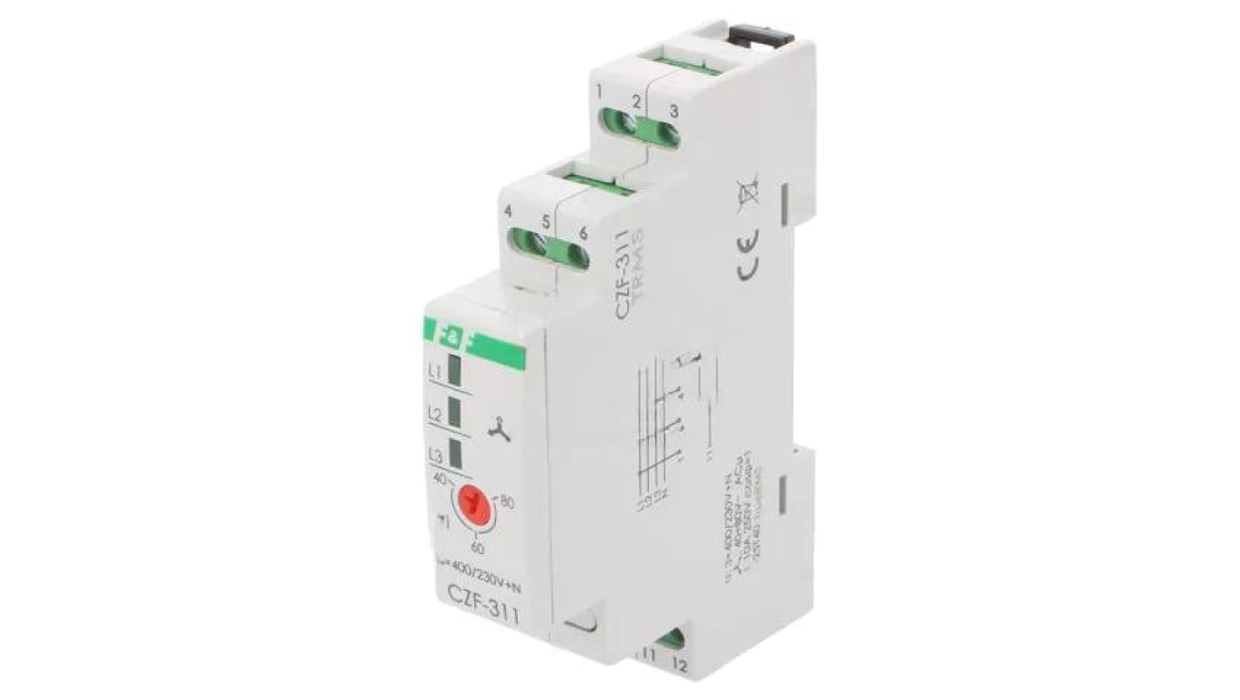 Przekaźnik nadzorczy napięcia, SPDT, 3 x 400VAC, 250VAC / 8A, IP20, -25...40C, CZF-311-TRMS