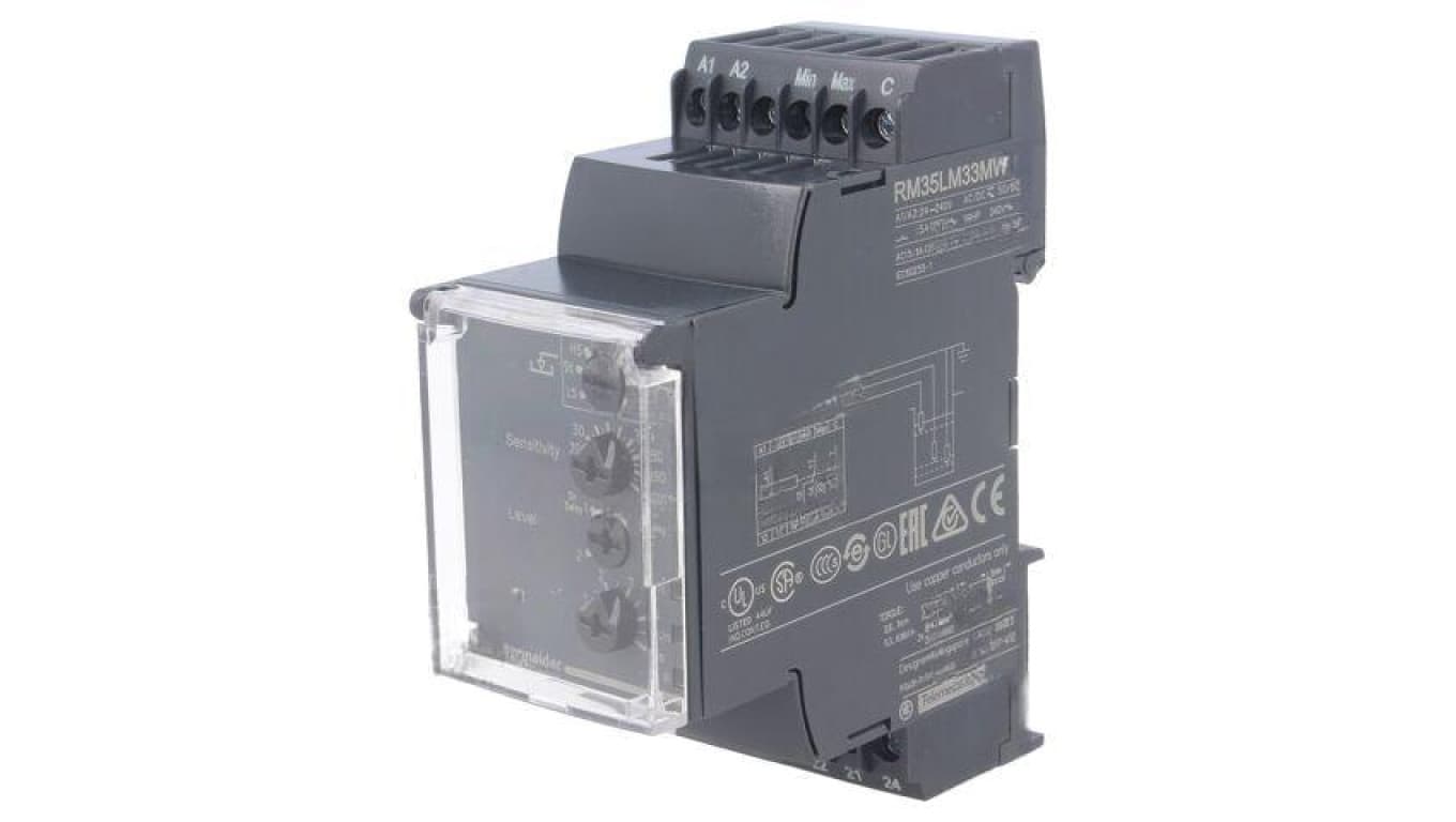 Przekaźnik nadzorczy poziomu, na szynę DIN, IP30, RM35LM33MW