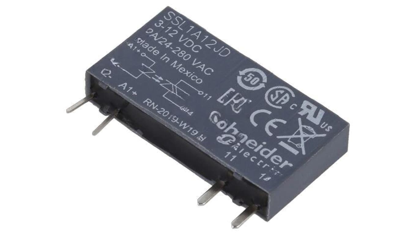 Przekaźnik półprzewodnikowy, 1-fazowy, podstawka, z konfiguracją wyjścia NO, max. 2A, max. 15mA, max. 280V AC, SSL1A12JD