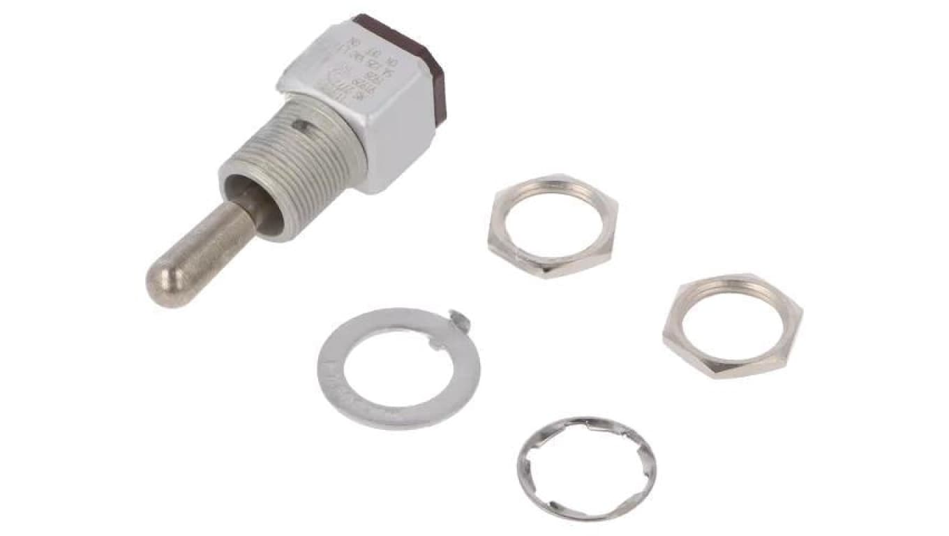 Przełącznik dźwigniowy, okrągła, z konfiguracją styków SPDT, 5A/125VAC, 5A/30VDC, 11TW1-7
