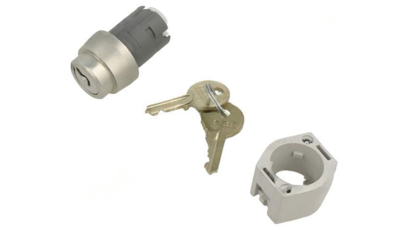 Przełącznik obrotowy z kluczem 22mm Poz.stab 2 srebrny brak 704.122.0