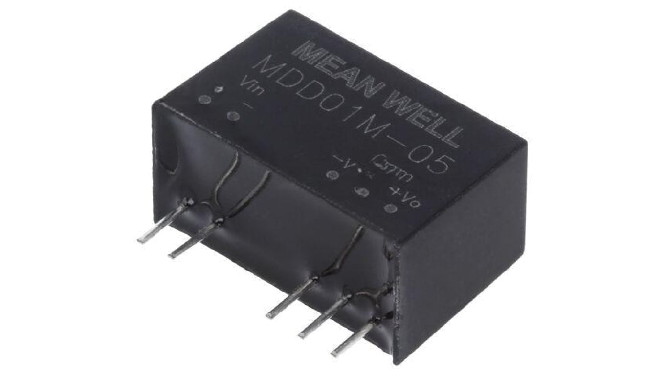Przetwornica DC/DC, 1W, Uwej: 10,8...13,2 VDC, Uwyj: 5 VDC, Iwyj: 100mA MDD01M-05