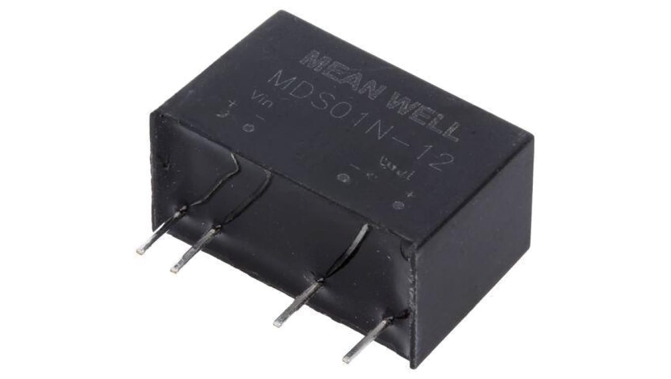 Przetwornica DC/DC, 1W, Uwej: 21,6...26,4 VDC, Uwyj: 12 VDC, Iwyj: 84mA MDS01N-12
