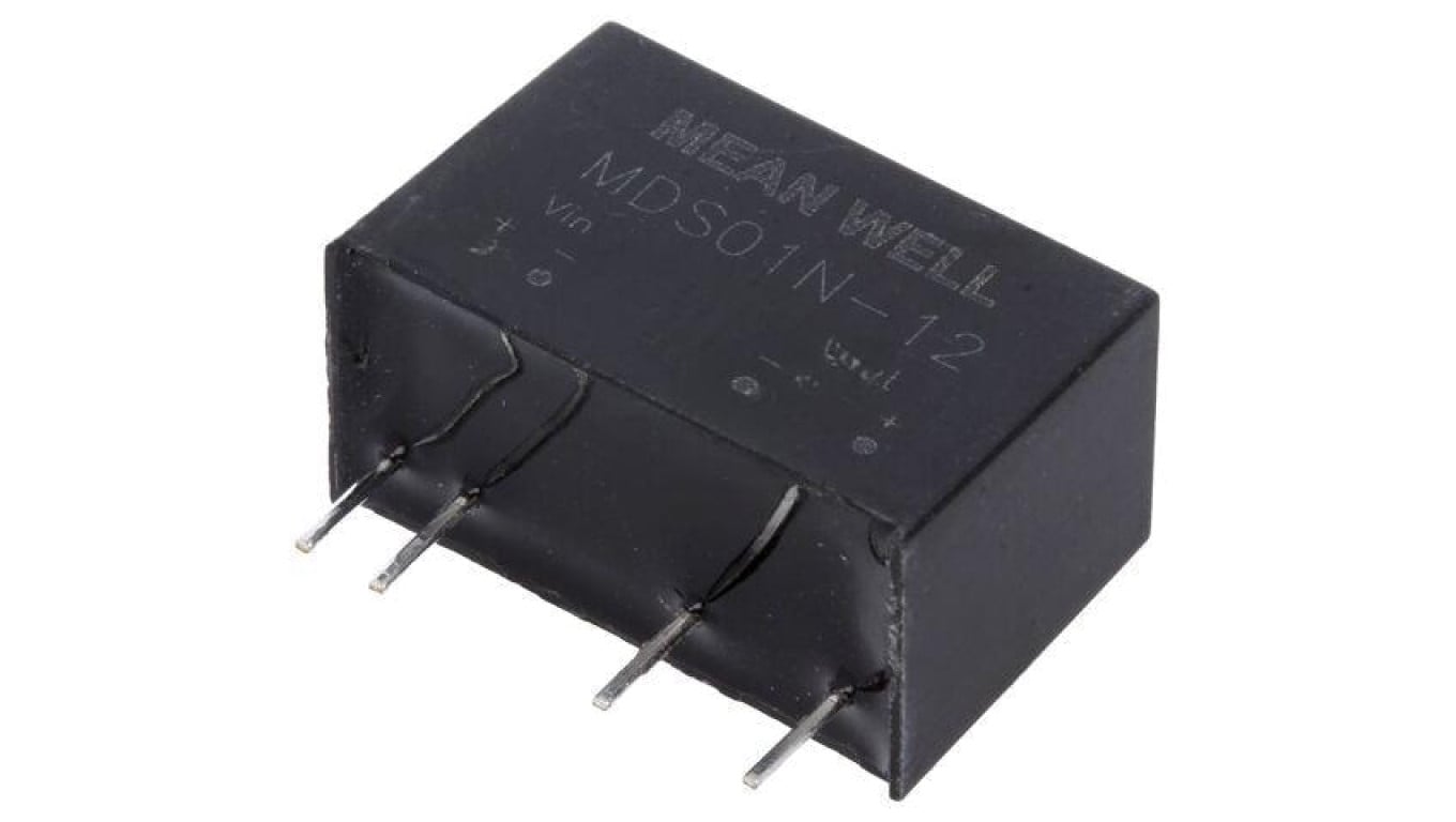Przetwornica DC/DC, 1W, Uwej: 21,6...26,4 VDC, Uwyj: 12 VDC, Iwyj: 84mA MDS01N-12